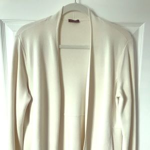 Talbots Ivory Open Cardigan